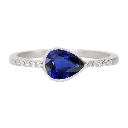 Damen Solitär Saphir Ring mit Akzenten Lünette Set 2,50 Karat - harrychadent.ch