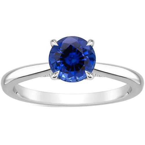 Damen Solitärring echter blauer Saphir 2 Karat Klauen-Zinken-Set - harrychadent.ch