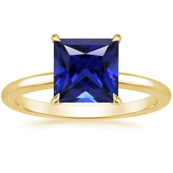 Damen Solitärring Prinzessin Sri Lanka Saphir Gelbgold 5 Karat