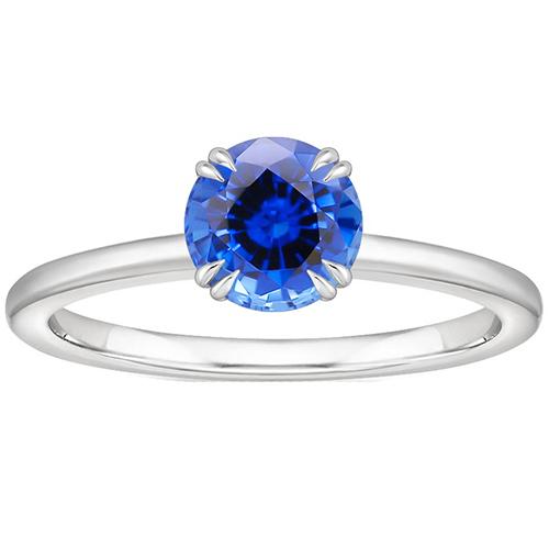 Damen Verlobungsring 2 Karat Neu Weißgold Solitär Blauer Saphir - harrychadent.ch