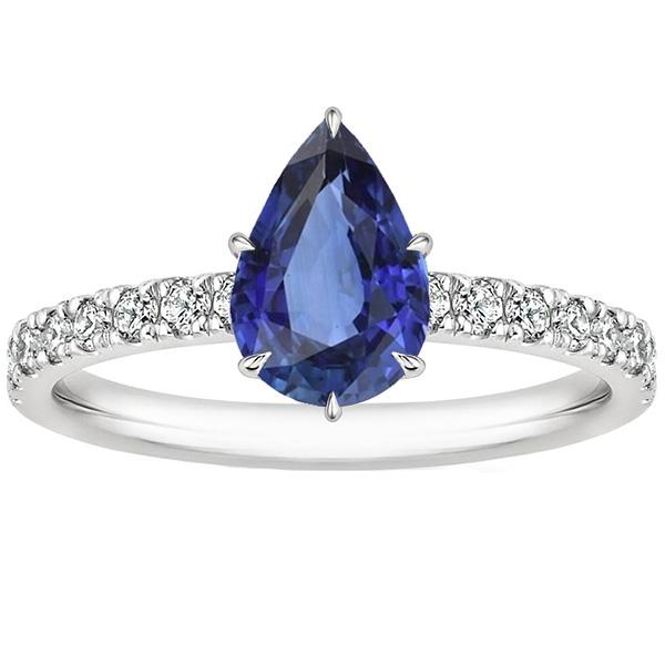 Damen-Verlobungsring Blauer Saphir mit Diamantakzenten 5.50 Karat