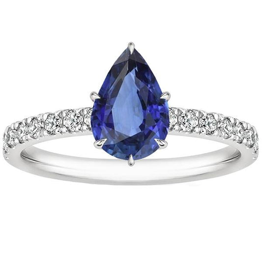 Damen-Verlobungsring Blauer Saphir mit Diamantakzenten 5.50 Karat
