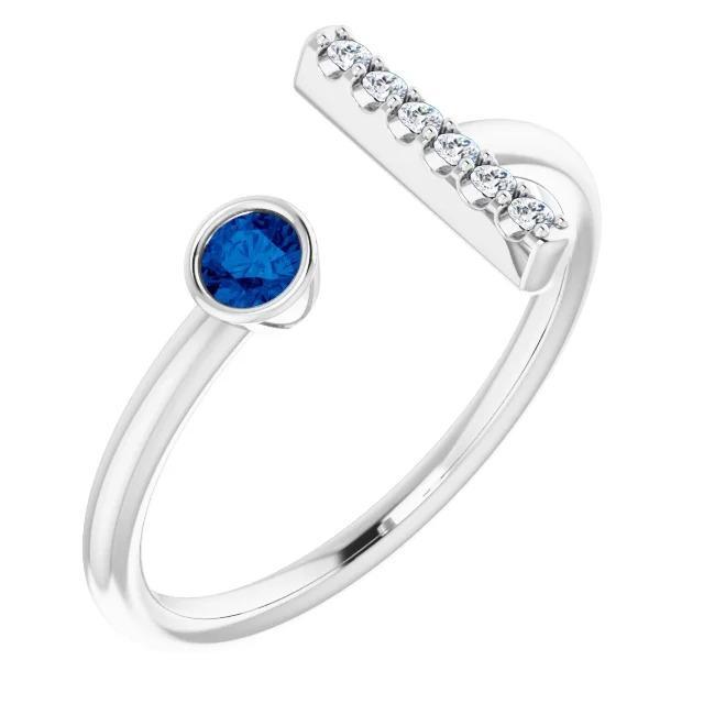 Diamant-Edelstein-Ring 0,48 Karat Ceylon Blauer Saphir - harrychadent.ch