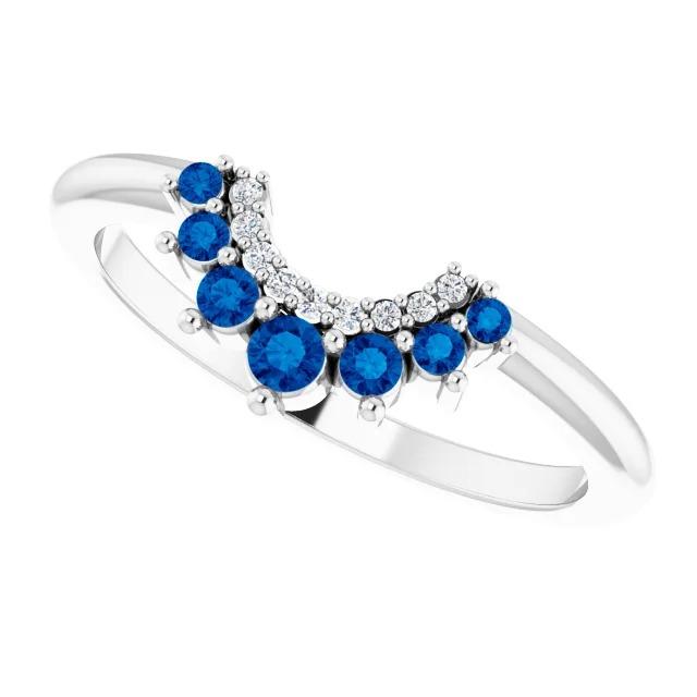 Diamant Ehering 1 Karat blaue Saphire - harrychadent.ch