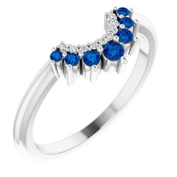 Diamant Ehering 1 Karat blaue Saphire