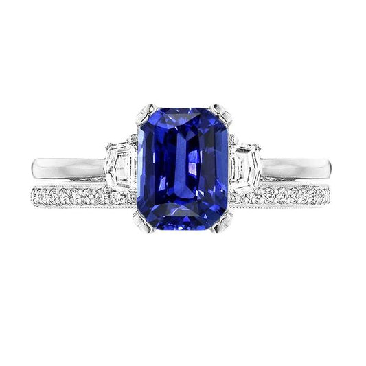 Diamant Ehering Set Strahlender Saphir Krappen 3 Stein 4 Karat - harrychadent.ch