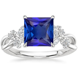 Diamant Fancy Ring Ceylon Saphir & Marquise Schliff Steine 5,50 Karat