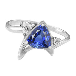 Diamant Fancy Ring Ceylon Saphir Trillion Cut Edelstein 1,75 Karat