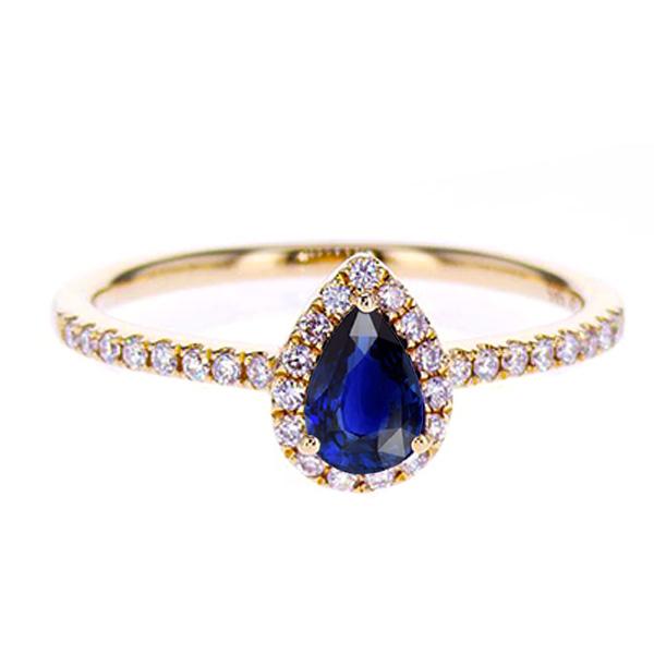 Diamant Halo Roségold Ring Deep Blue Ceylon Saphir 2.50 Karat - harrychadent.ch