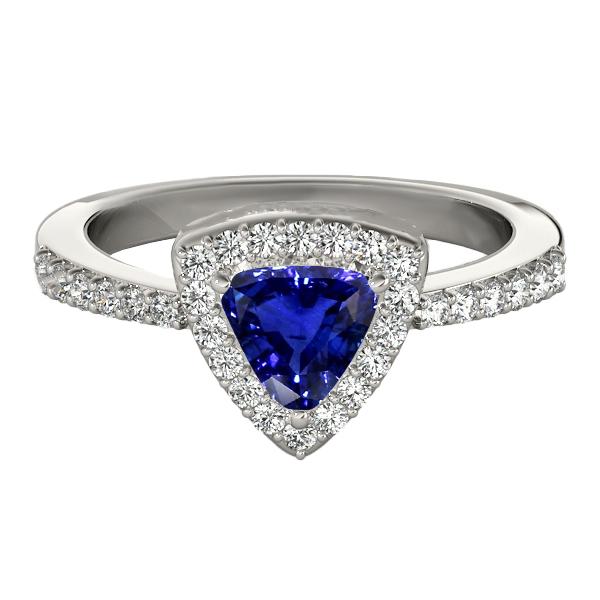 Diamant Halo Trillion Ceylon Saphir Ring 2 Karat Damenschmuck - harrychadent.ch