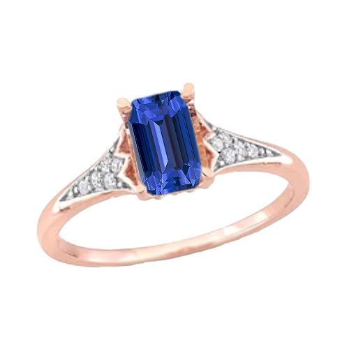 Diamant Hochzeit Blauer Saphir Ring Roségold 2 Karat Damenschmuck - harrychadent.ch