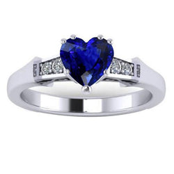 Diamant Jubiläumsherz Sri Lanka Saphir Ring 5 Steine 1,75 Karat