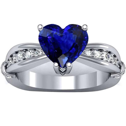 Diamant-Jubiläumsring Ceylon-Saphir 3,50 Karat