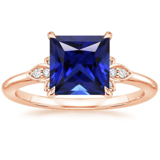 Diamant-Jubiläumsring Prinzessin Blauer Saphir Edelstein 5,25 Karat - harrychadent.ch