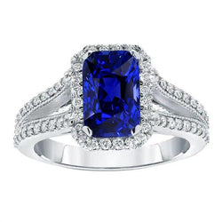 Diamant-Jubiläumsring Radiant Cut Saphir Split Shank 5,50 Karat