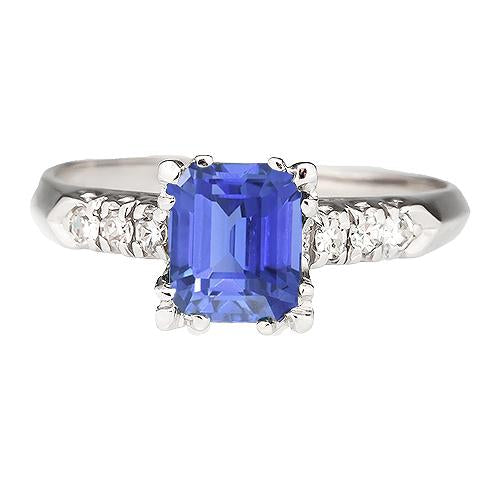 Diamant-Jubiläumsring Smaragd Hellblauer Saphir 3 Karat - harrychadent.ch