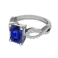 Diamant Jubiläumsring Smaragd Saphir 3.50 Karat Infinity Style