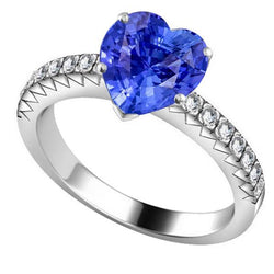 Diamant-Saphir-Verlobungsring 4 Karat Krappenset Weißgold 14K