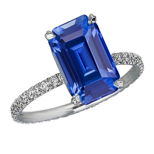 Diamant Solitaire Ring Akzente Smaragd Sri Lankan Saphir 4,50 Karat - harrychadent.ch