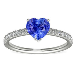 Diamant-Solitär-Ring mit Akzenten Herz Sri Lanka Saphir 3 Karat