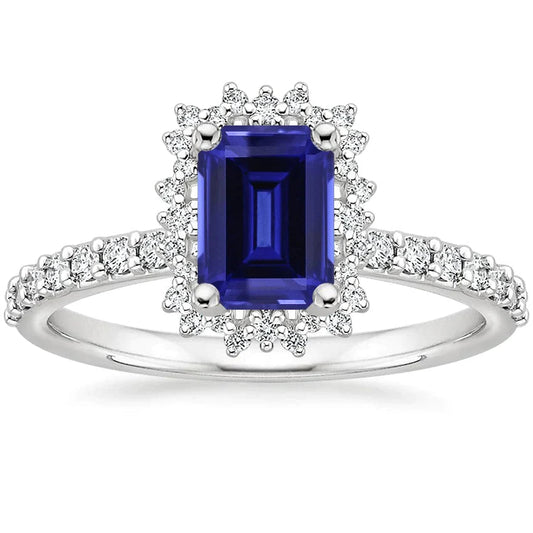 Diamant- Und Saphir-Verlobungsring