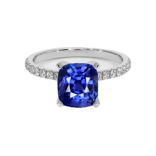 Diamant und srilankischer Saphir-Verlobungsring 2,50 Karat Gold 14K - harrychadent.ch