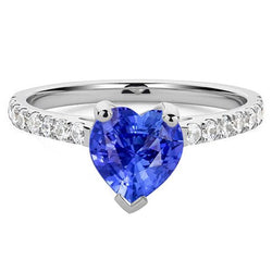 Diamant-Verlobungs-Srilanka-Saphir-Ring Jakobsmuschel Set Akzente 3 Karat