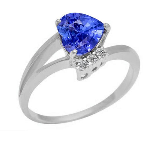 Diamant-Verlobungsring Herz Hellblauer Saphir 2.25 Karat - harrychadent.ch