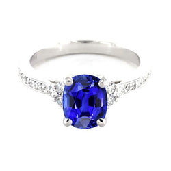 Diamant-Verlobungsring Oval Sri Lanka Saphir 3,50 Karat