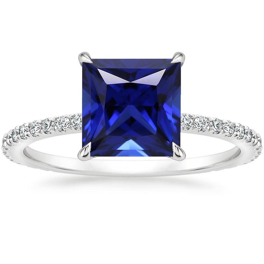 Diamant-Verlobungsring Prinzessin Blauer Saphir Akzent 5,50 Karat - harrychadent.ch