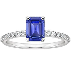Diamant-Verlobungsring & smaragdblauer Saphir 4,25 Karat