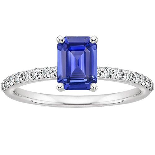 Diamant-Verlobungsring & smaragdblauer Saphir 4,25 Karat