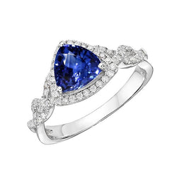 Diamant-Verlobungsring Trillion Cut Saphir Twisted Shank 3 Karat