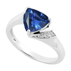 Diamant-Verlobungsring Trillion Deep Blue Saphir 1,75 Karat