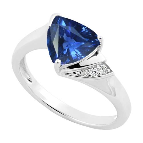 Diamant-Verlobungsring Trillion Deep Blue Saphir 1,75 Karat - harrychadent.ch