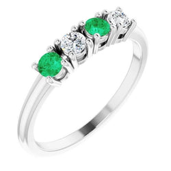 Diamantband 0,80 Karat Grün Smaragd Damenschmuck Neu