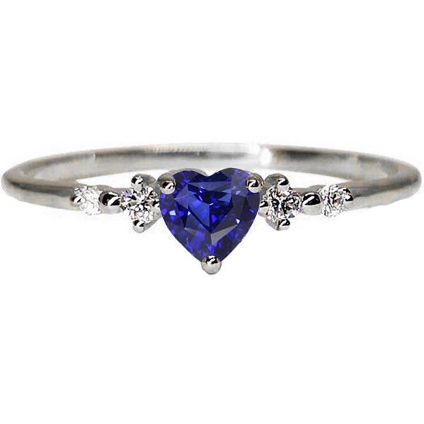 Diamantring Herz Blauer Saphir 5 Stein 1,25 Karat Goldschmuck - harrychadent.ch