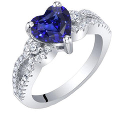 Diamantring Herz Sri Lanka Saphir 3,50 Karat Twisted Shank