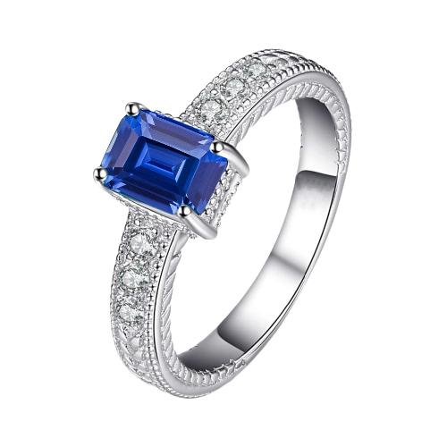 Diamantring im antiken Stil in Korbfassung mit blauem Saphir 1,75 Karat - harrychadent.ch