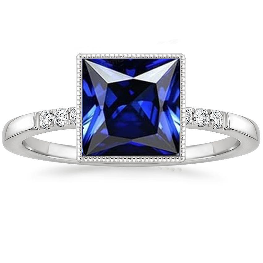 Diamantring mit Akzenten Vintage-Stil Blauer Saphir 5,25 Karat - harrychadent.ch