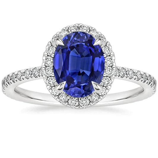 Diamantring Saphir Halo