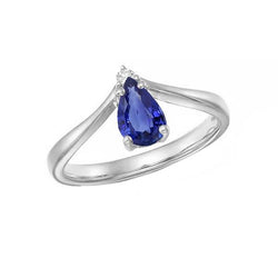 Diamantschmuck Birne Ceylon Saphir Jubiläumsring 1,25 Karat