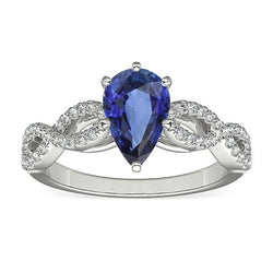 Diamantschmuck Ceylon Saphir Ring Twisted Shank Style 3,50 Karat
