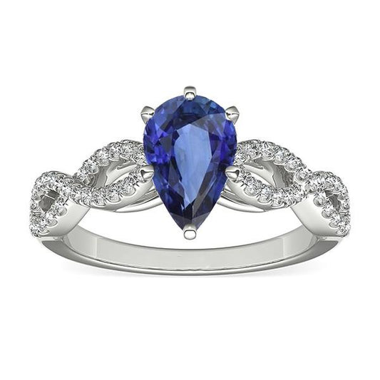Diamantschmuck Ceylon Saphir Ring Twisted Shank Style 3,50 Karat - harrychadent.ch