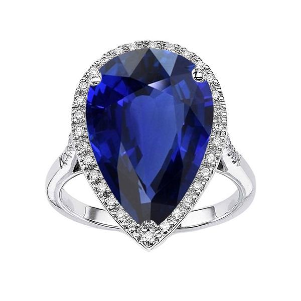 Diamantschmuck Halo Oval Ceylon Saphir Ring 7,50 Karat - harrychadent.ch