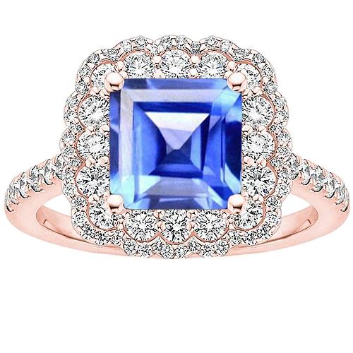 Doppel-Halo-Diamant-Verlobungsring 5 Karat Asscher Ceylon Saphir - harrychadent.ch