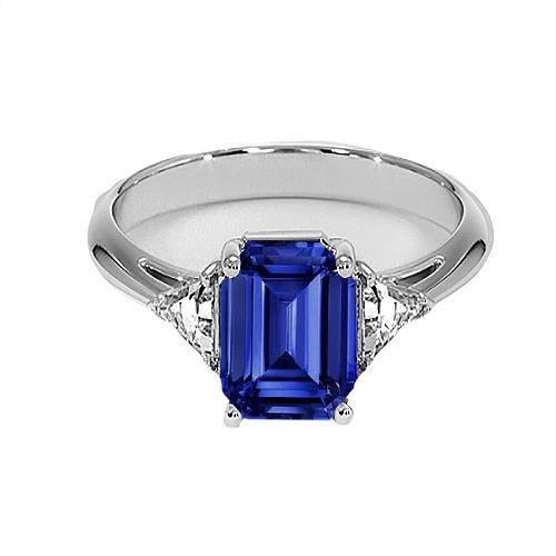 Drei Stein Diamant & Smaragd Sri Lanka Saphir Damenring 7 Karat - harrychadent.ch