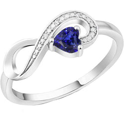 Edelstein Blauer Saphir Ring Diamanten Infinity Style 1,25 Karat