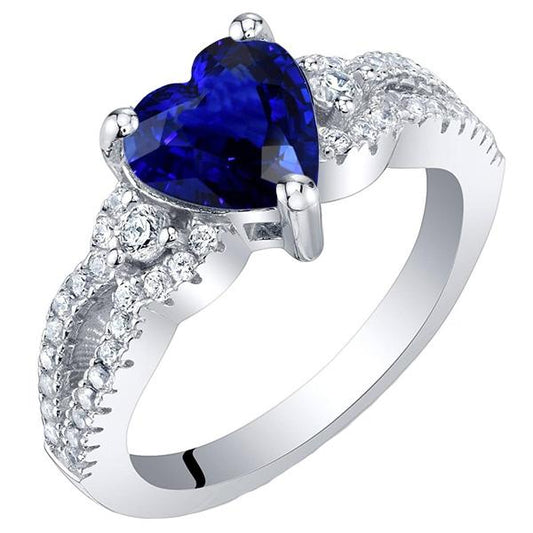 Edelstein Ceylon Saphir-Verlobungsring & runde Diamanten 4,50 Karat - harrychadent.ch