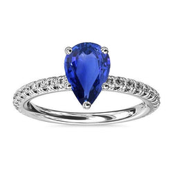 Edelstein-Ehering Blauer Saphir & Pavé-Set Diamanten 3 Karat